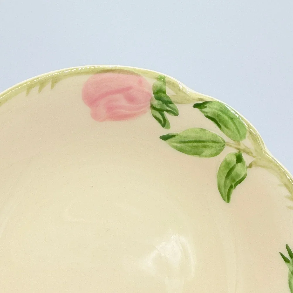 VTG Franciscan Desert Rose Fruit Dessert Bowl California USA Hand Decorated